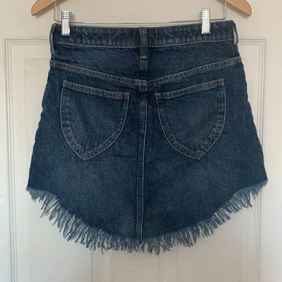 We The Free Bailey Fringe Denim Mini Skirt - Picture 3 of 6